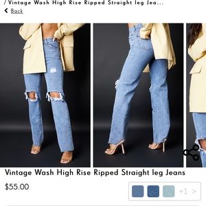 PrettylittleThing vintage wash straight jeans